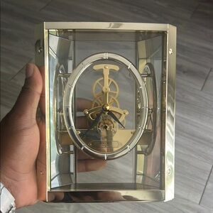 Seiko Gold and Silver Skeleton Quartz Clock